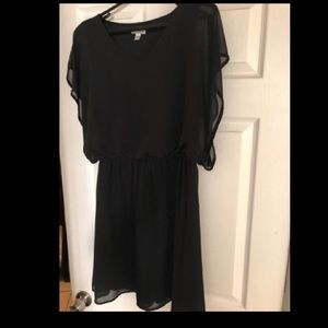Blk dress with sheer sleeves & blk sequence